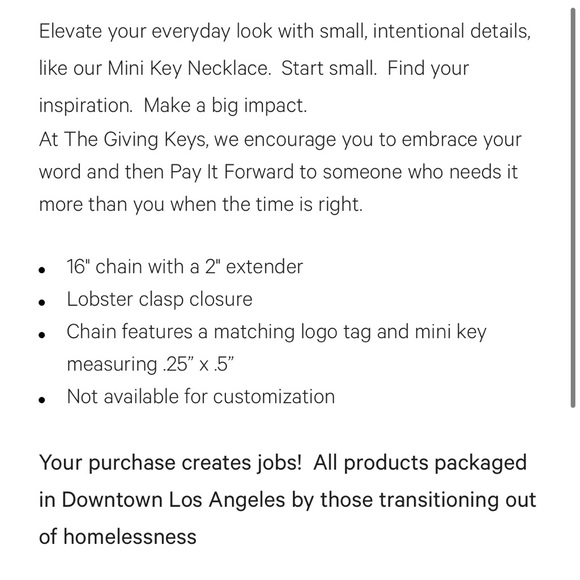 THE GIVING KEYS// charity necklace - Picture 3 of 3